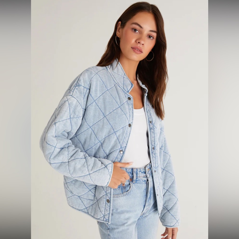 Z supply Maya Knit Denim Quilted Jacket